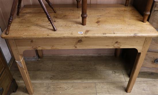 A pine side table, W.122cm